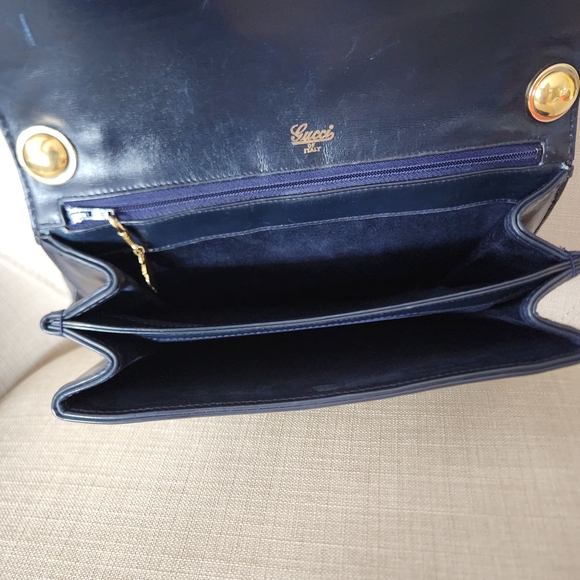 Gucci Vintage 1970s Blue Monogram Blondie Shoulder Bag - Picture 12 of 16